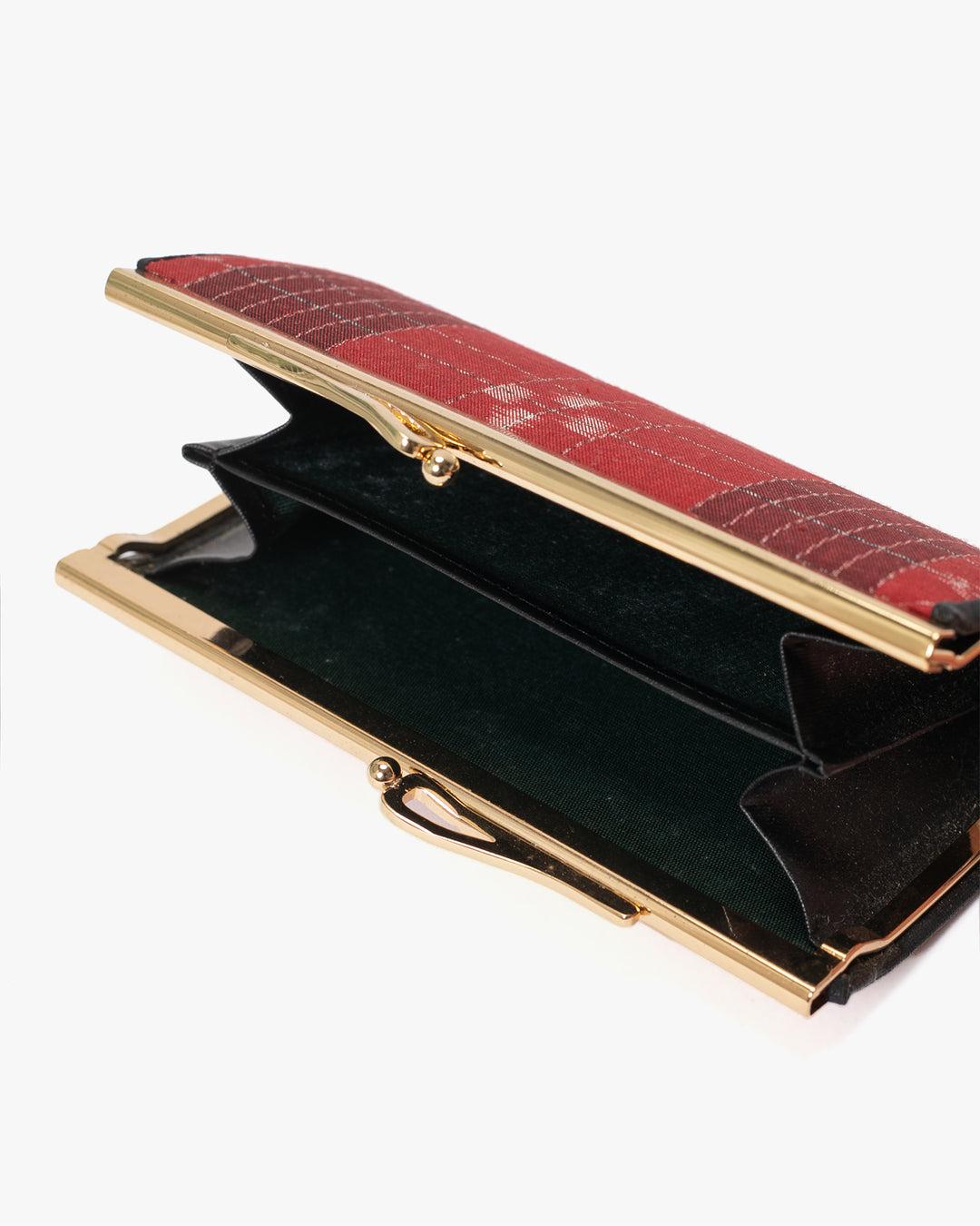 Vintage Purse, Clutch, Red with Burgundy and Black Plaid