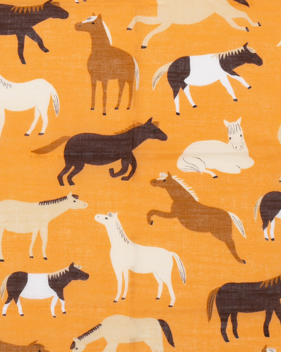 Japanese Handkerchief, Classic, Yoko Matsumoto, Orange, Horses
