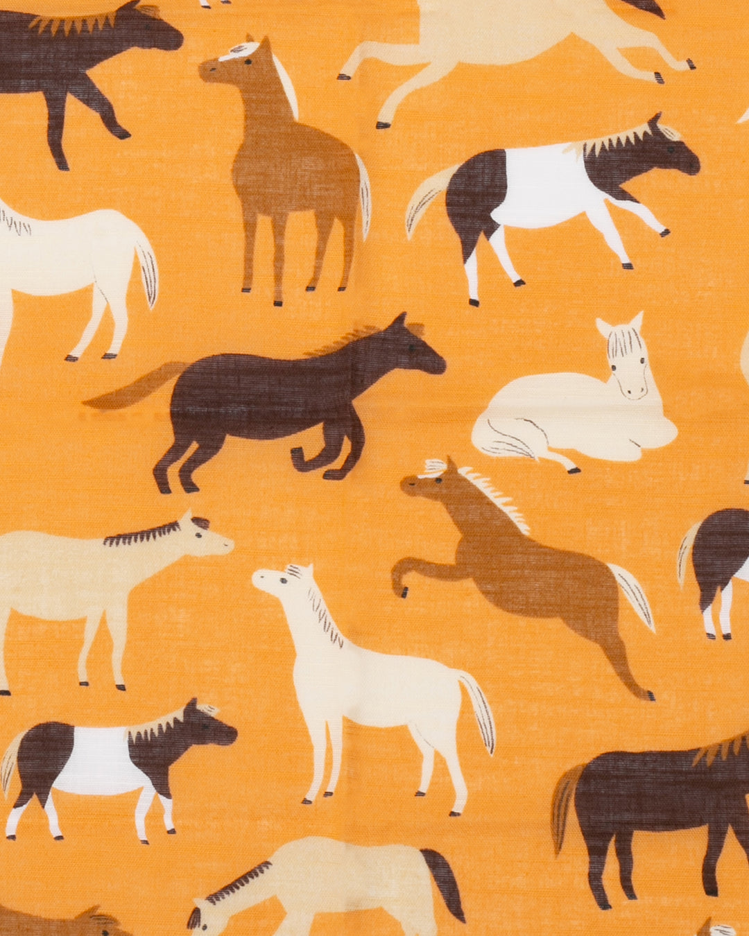 Japanese Handkerchief, Classic, Yoko Matsumoto, Orange, Horses