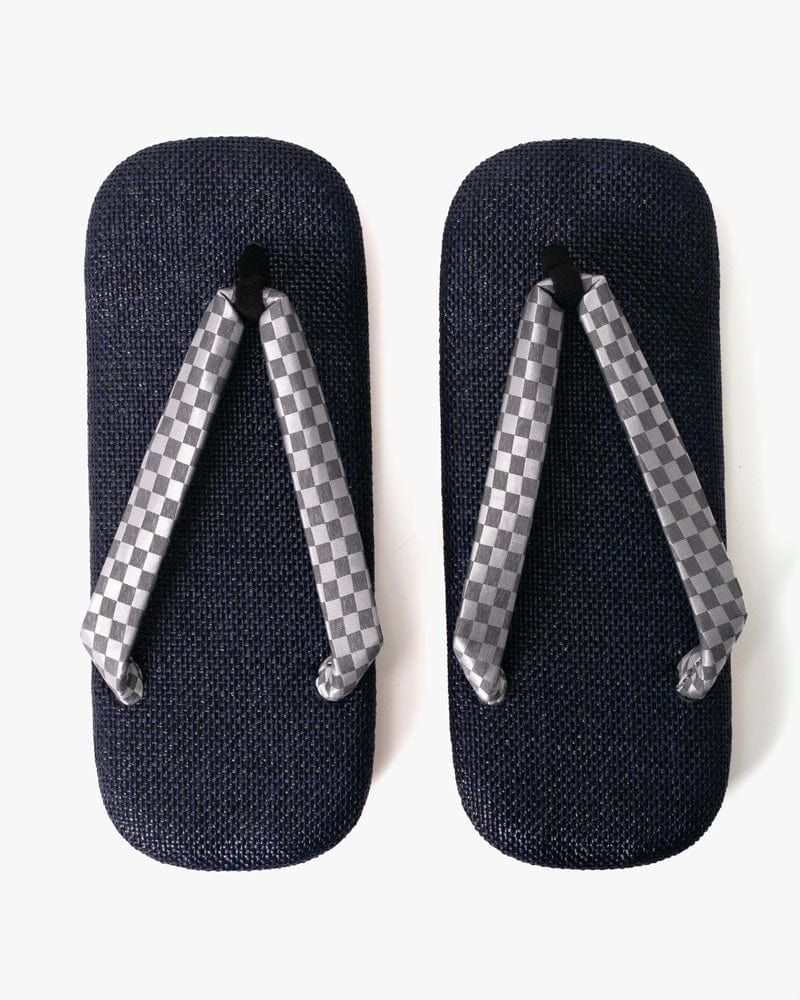 Yamato Kobo, Setta Sandals, Indigo with Grey Ichimatsu
