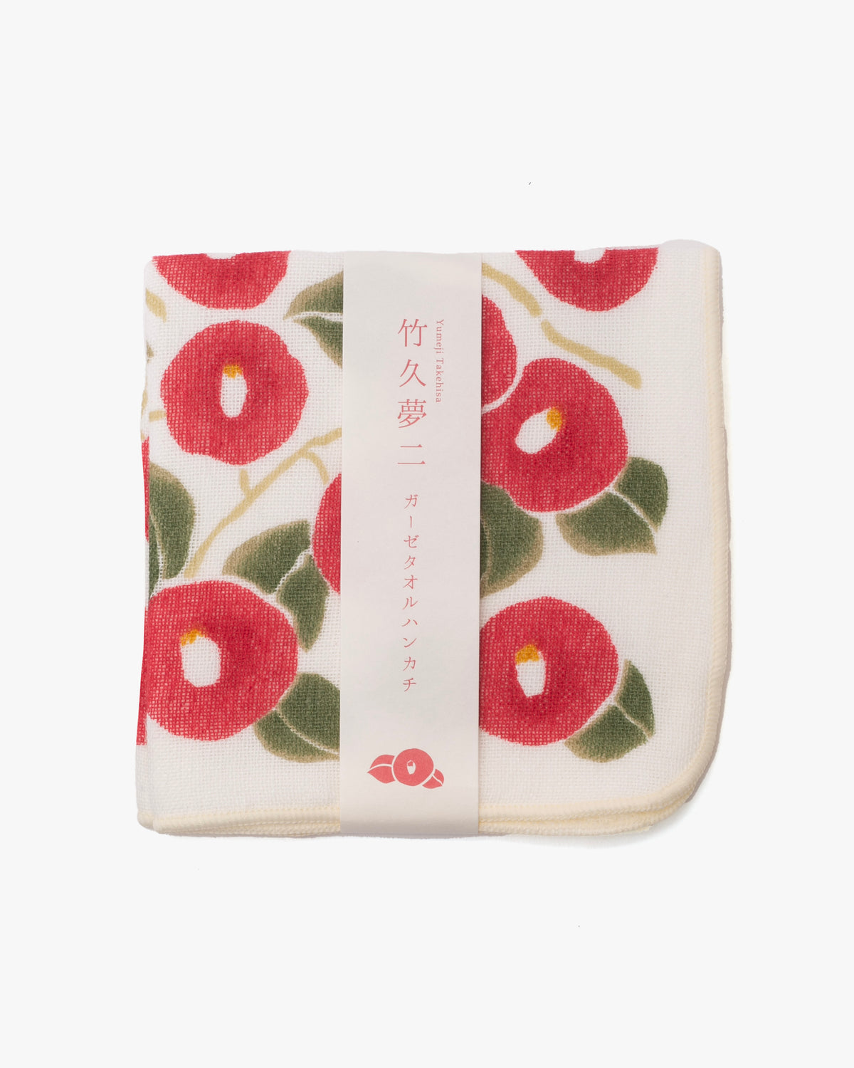 Gauze Pile Handkerchief, Musubi, Yumeji Takehisa, Tsubaki, Red, 10" x 10"