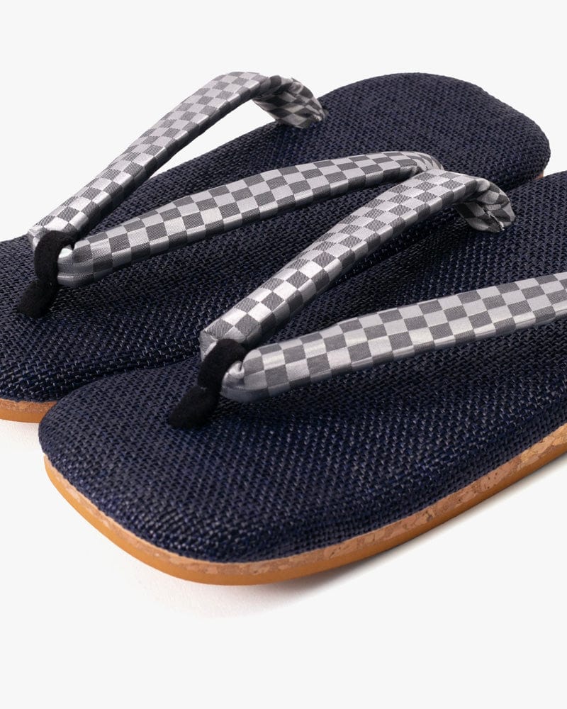 Yamato Kobo, Setta Sandals, Indigo with Grey Ichimatsu