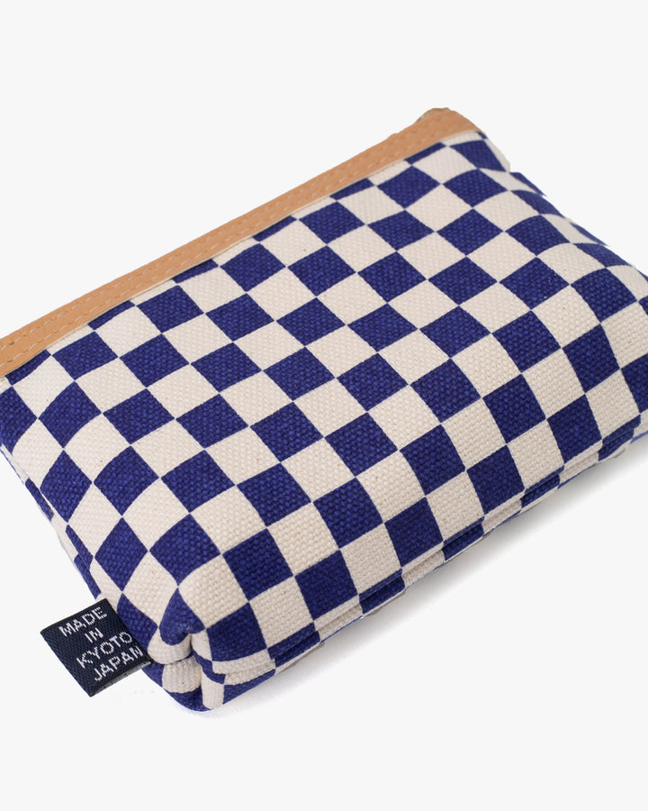 Maple &amp; Moon Bag, Coin Pouch, Blue Ichimatsu