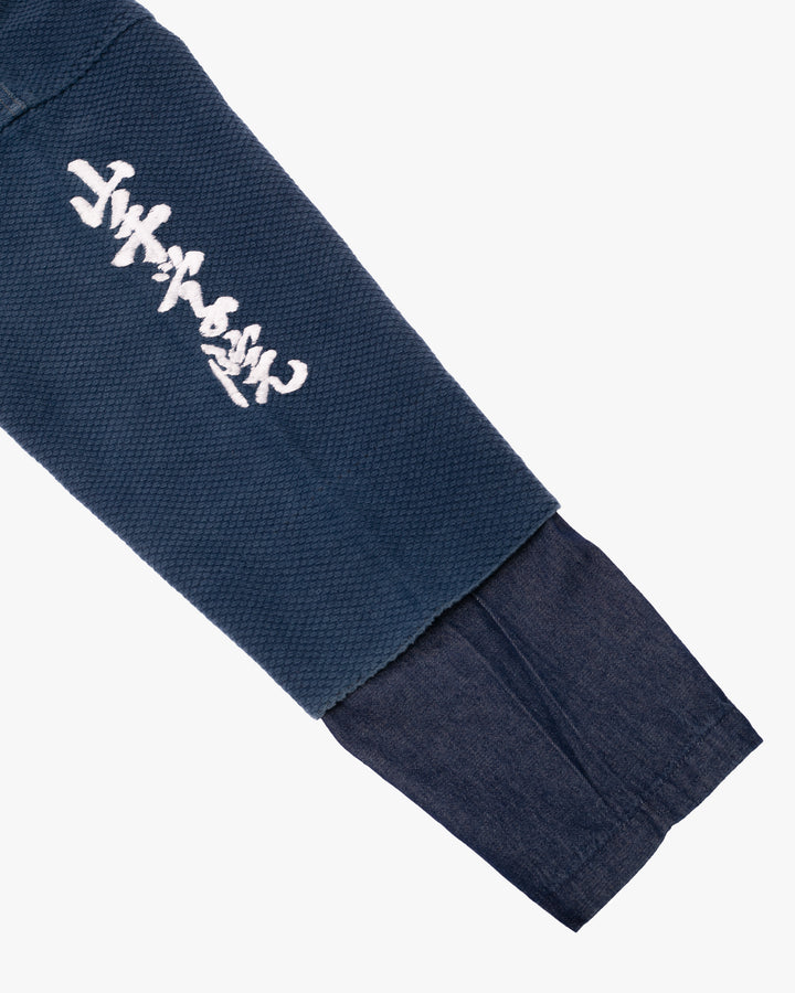 Kiriko Custom Kendo X Denim Mandarin Jacket, Light Wash - L