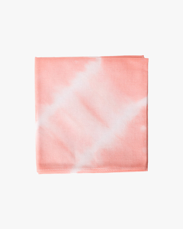 Japanese Handkerchief, Pink and White Tie Dye