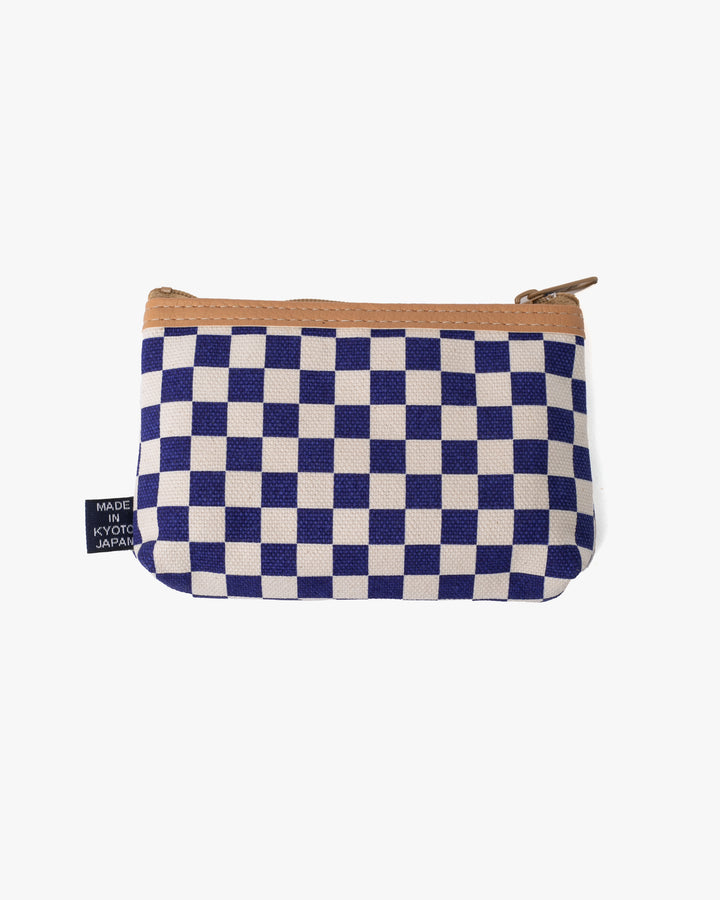 Maple &amp; Moon Bag, Coin Pouch, Blue Ichimatsu