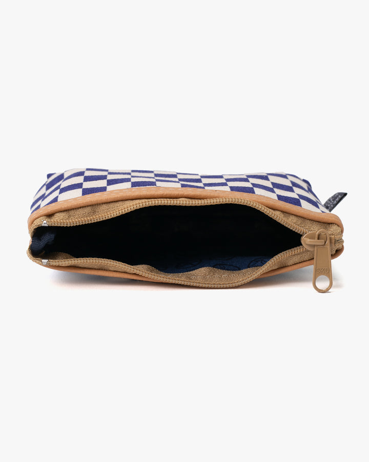 Maple &amp; Moon Bag, Coin Pouch, Blue Ichimatsu