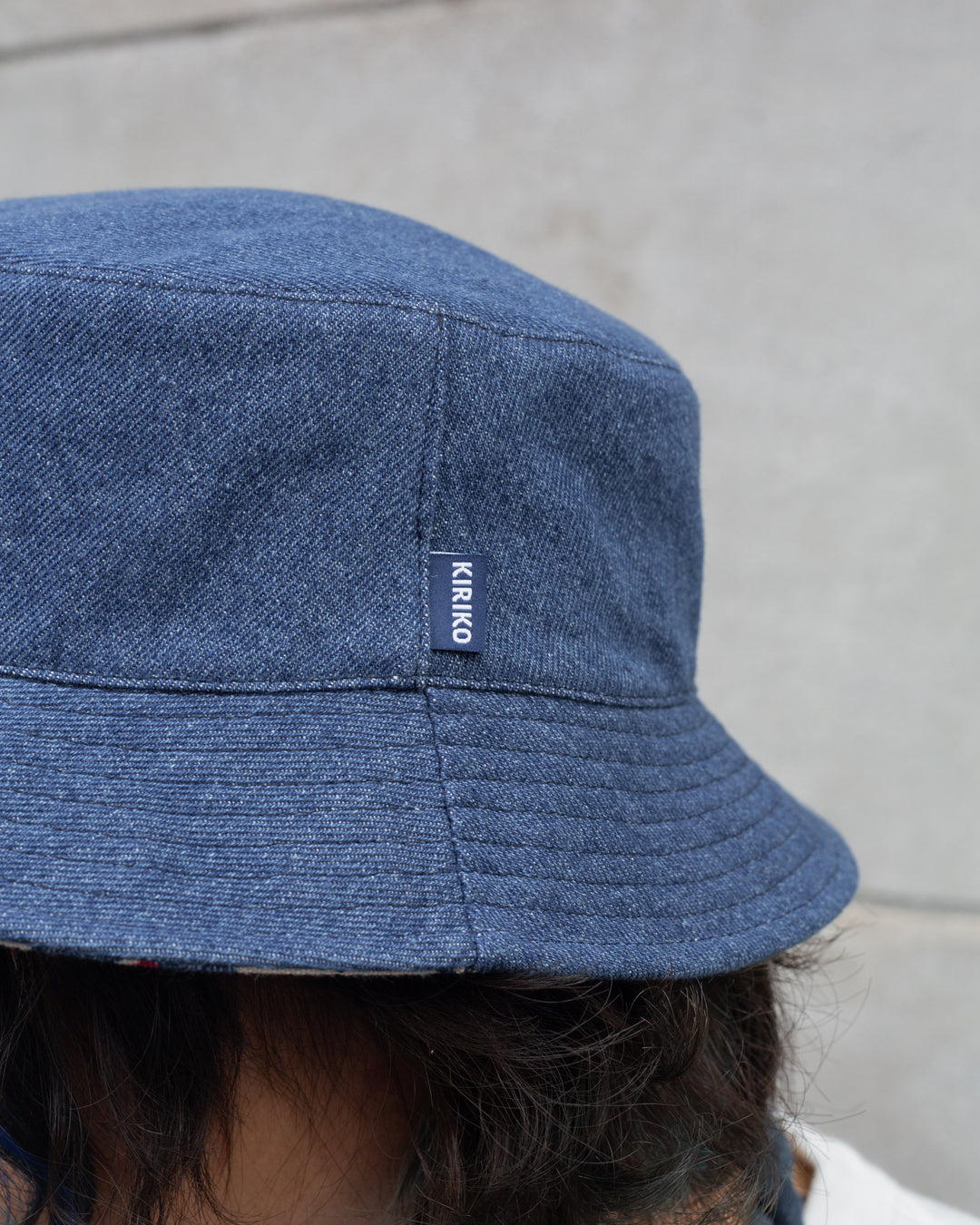 Kiriko Original Bucket Hat, Reversible, Cream Tsubaki Denim