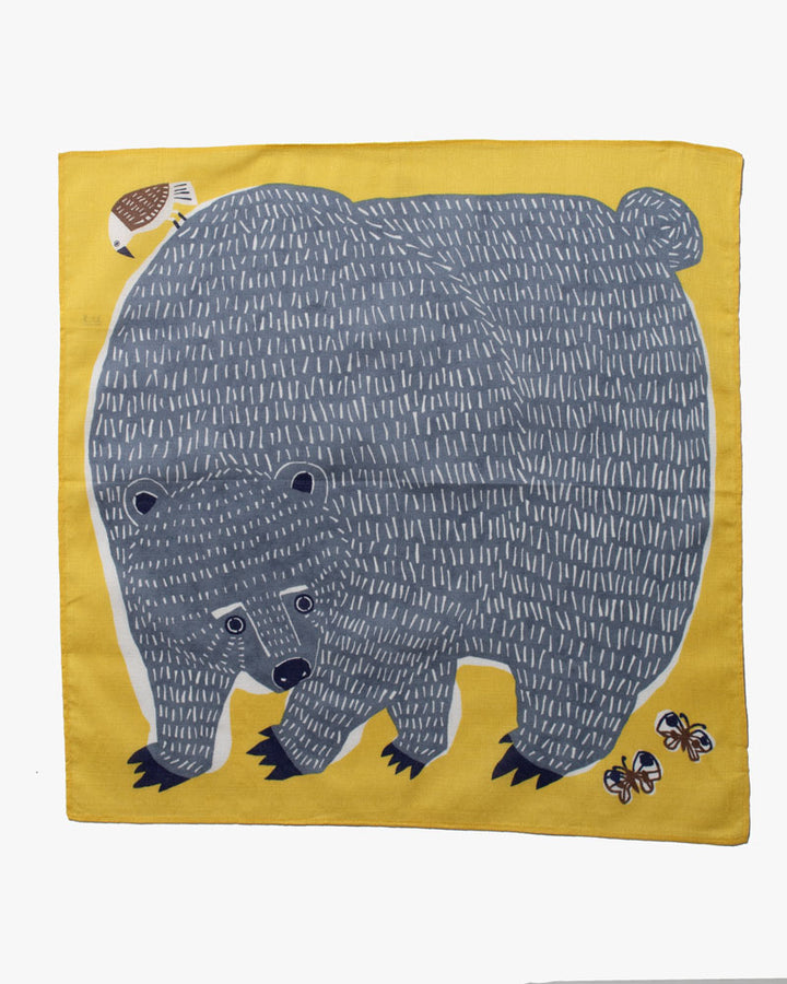 Modern Furoshiki, Musubi, Bear, 19.5 x 19.5