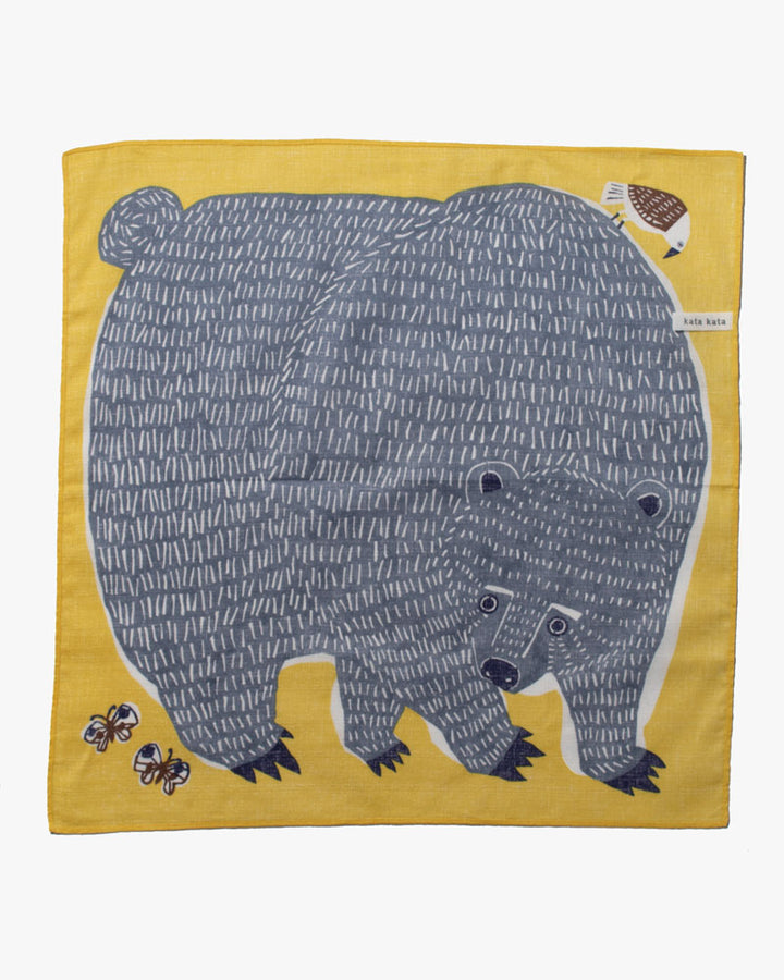 Modern Furoshiki, Musubi, Bear, 19.5 x 19.5