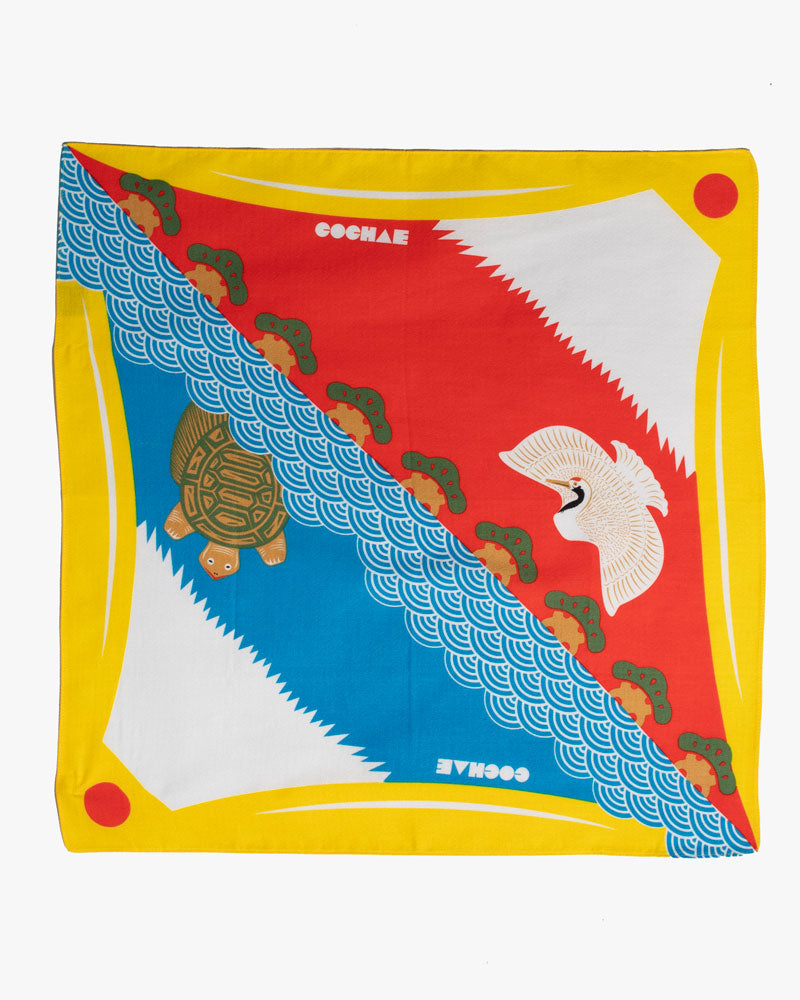 Modern Furoshiki, Musubi, Cochae, Mt. Fuji Yellow, 19 x 19