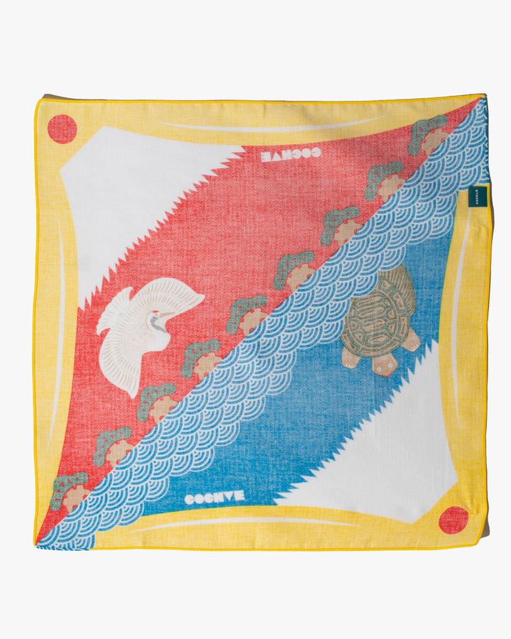 Modern Furoshiki, Musubi, Cochae, Mt. Fuji Yellow, 19 x 19