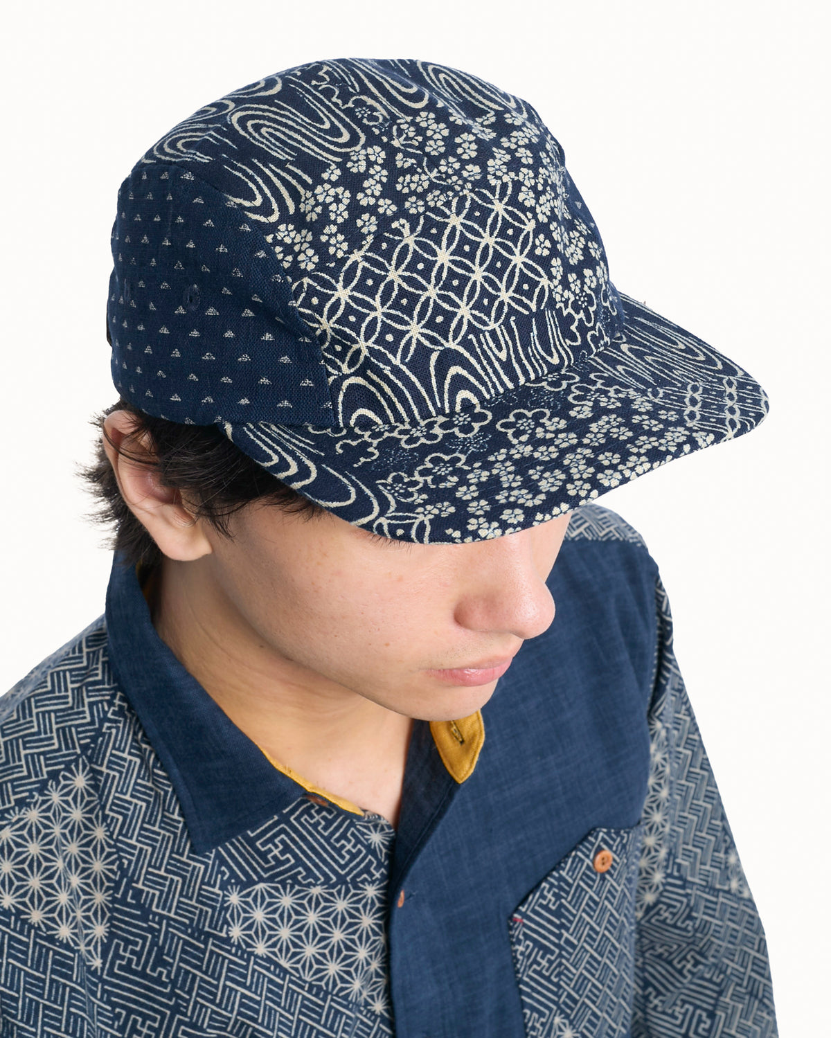 Kiriko Original Cap, 5-Panel, Two Tone, Indigo Multi and Uroko