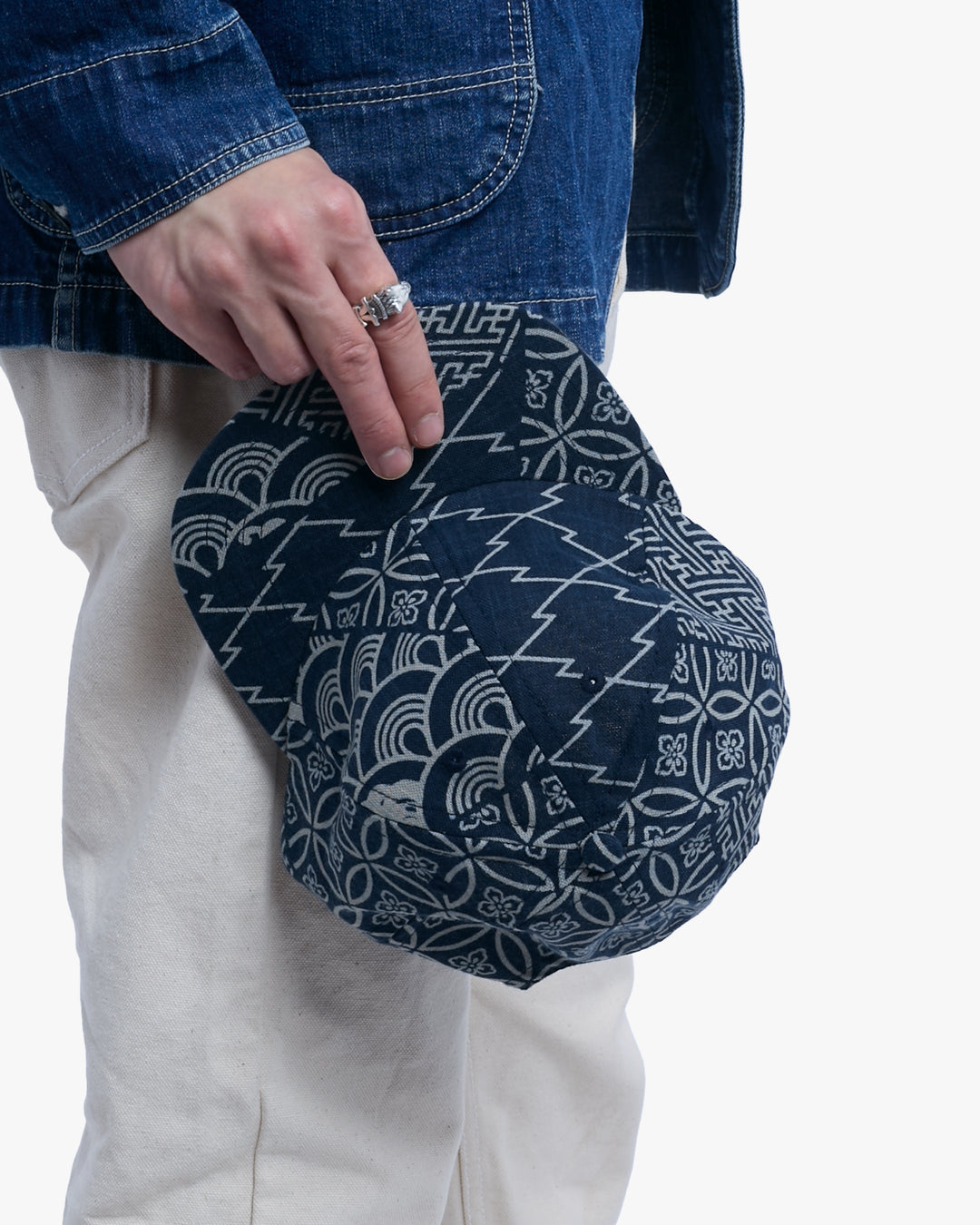Kiriko Original Cap, 6-Panel Indigo Large Multi with Solid Indigo Underbill