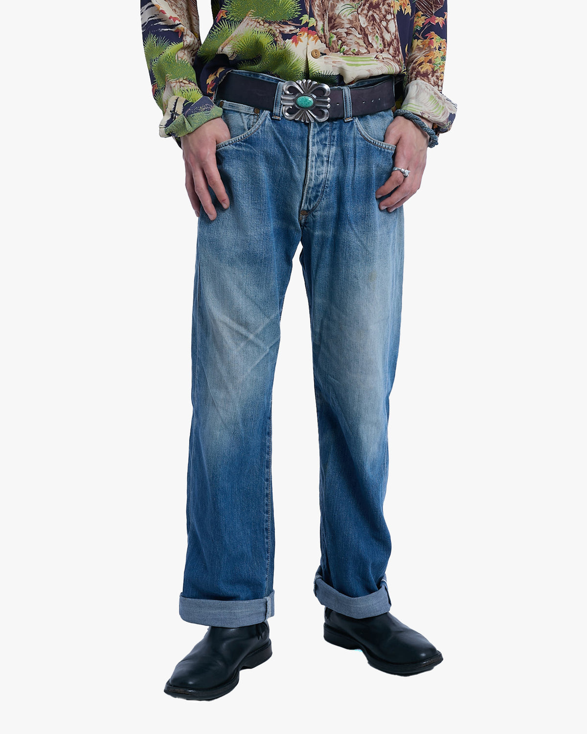 Japanese Repro Denim Jeans, 30, Lee, Light Wash Blue