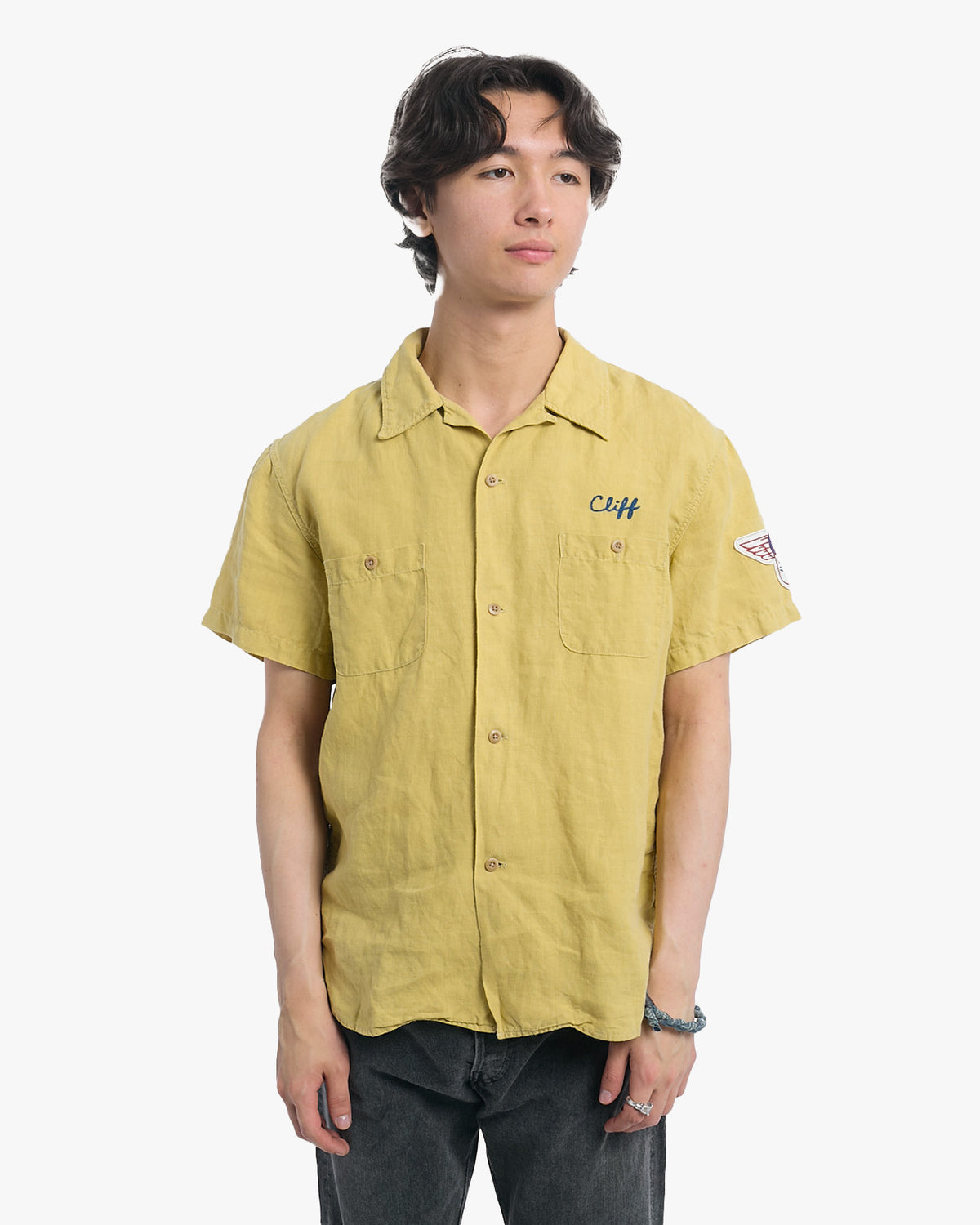 Japanese Repro Short-Sleeve Shirt, XL, Pherrow's, Bonnerville Nationals on Light Yellow