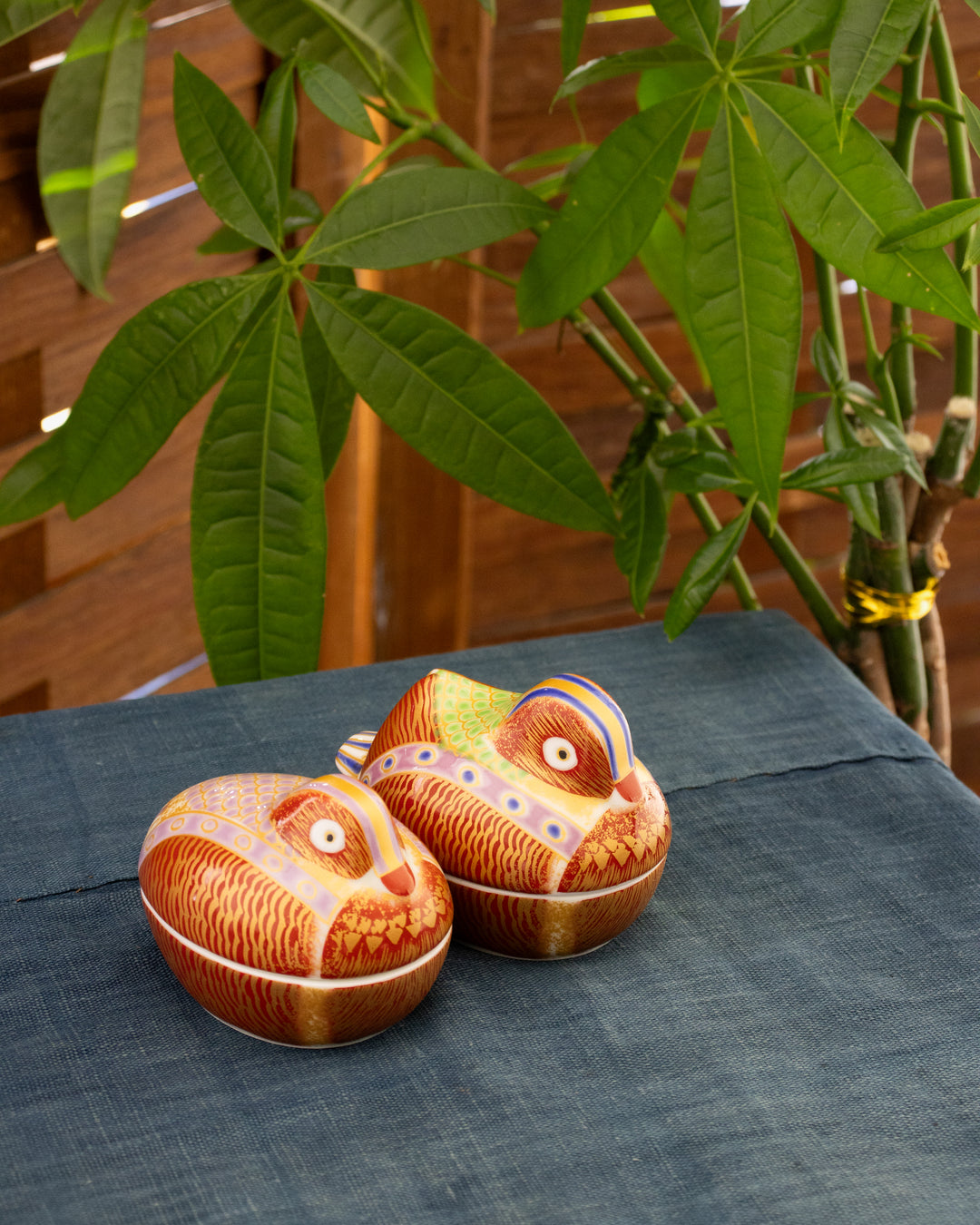 Kouraku Kiln Bowl with Lid, Oshidori, Male
