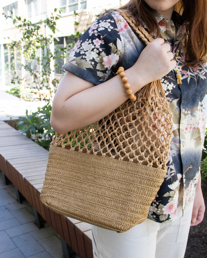 Trellis Tote Bag, Bisque, Beige