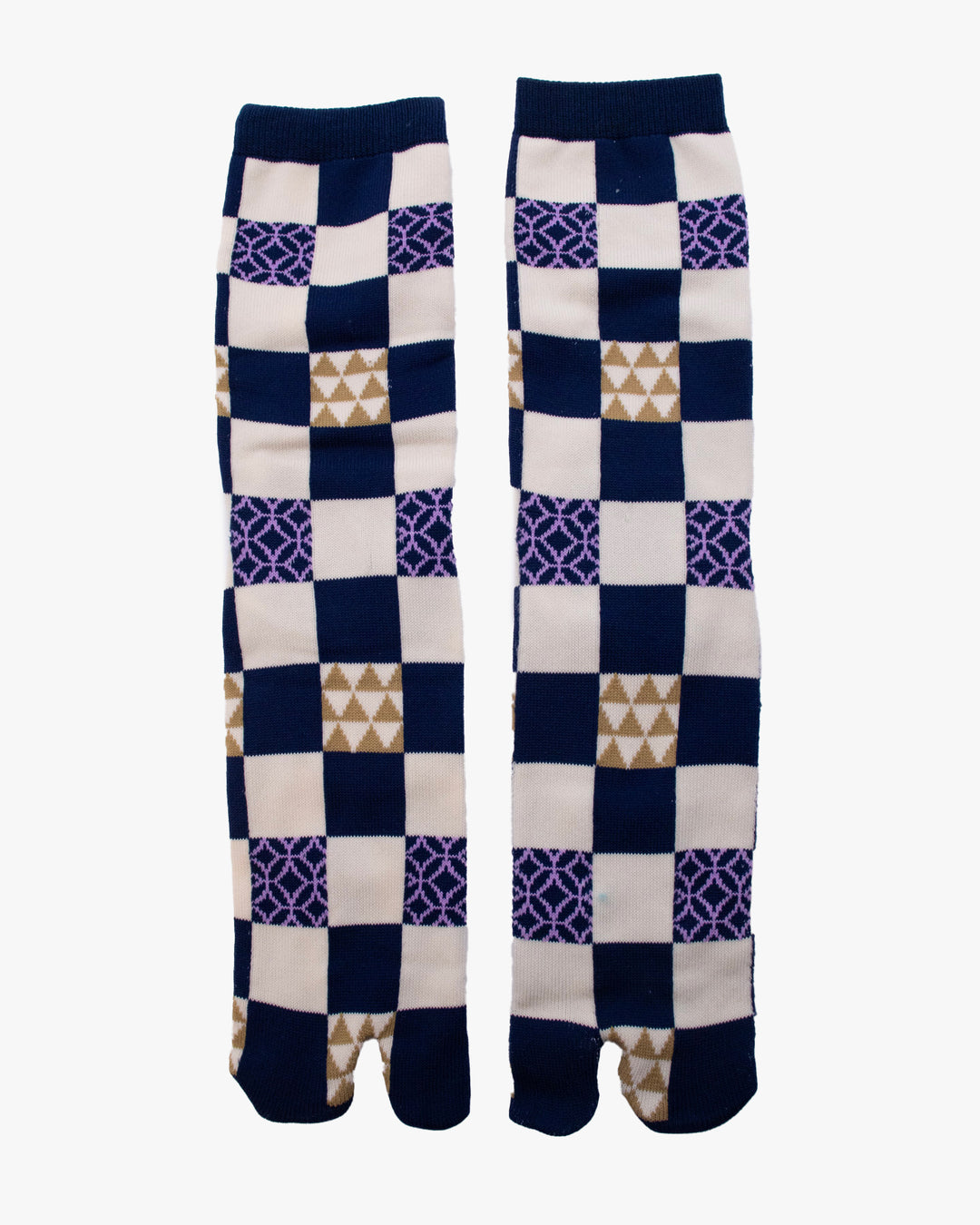 Kurochiku, Tabi Socks, White and Blue Checker (M/L)