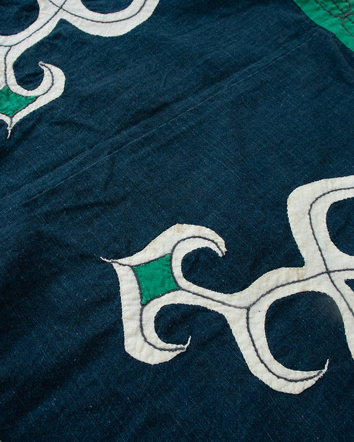 Vintage Ainu Jacket, Navy with Green and Yellow
