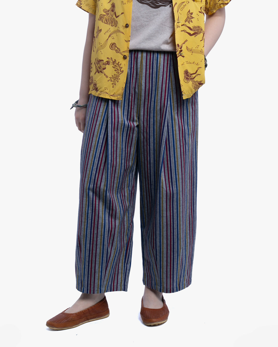 Kiriko x ToK, Lantern Pants, Kurume Weave, Multi Color