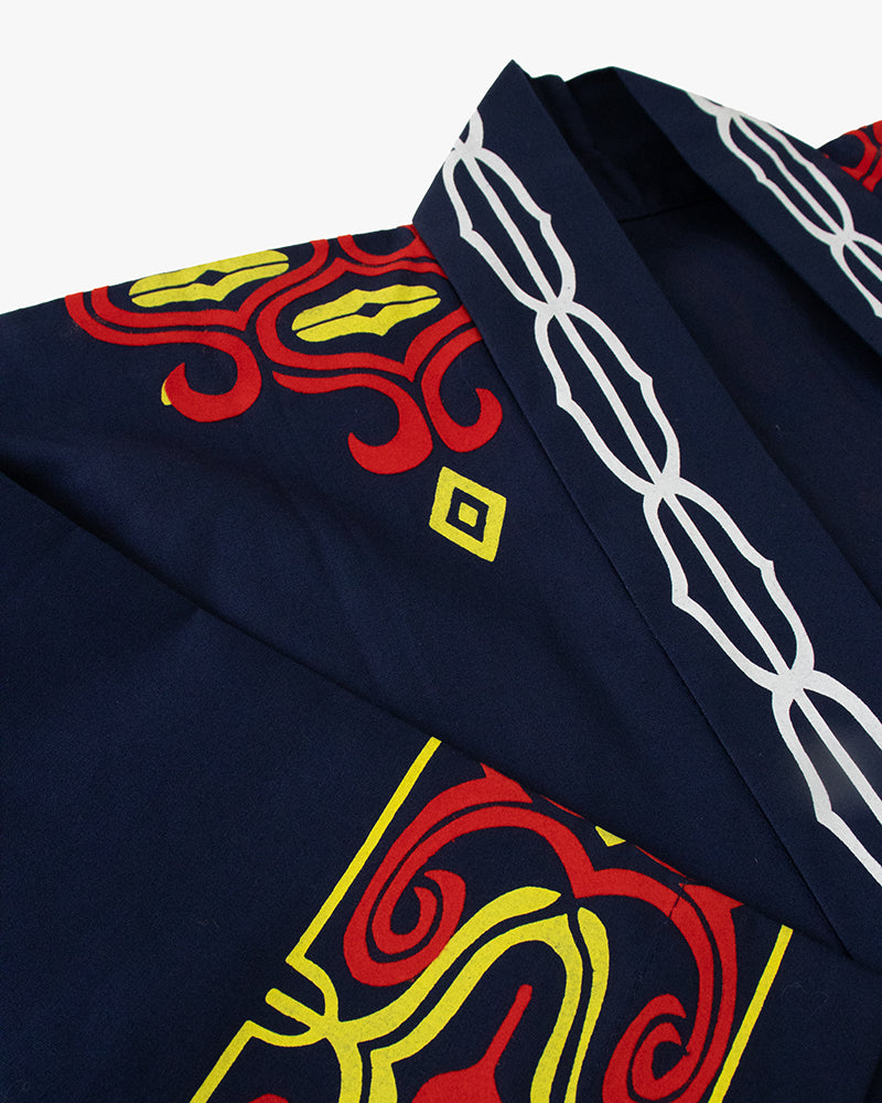 Vintage Ainu Jacket, Navy with Red and Yellow