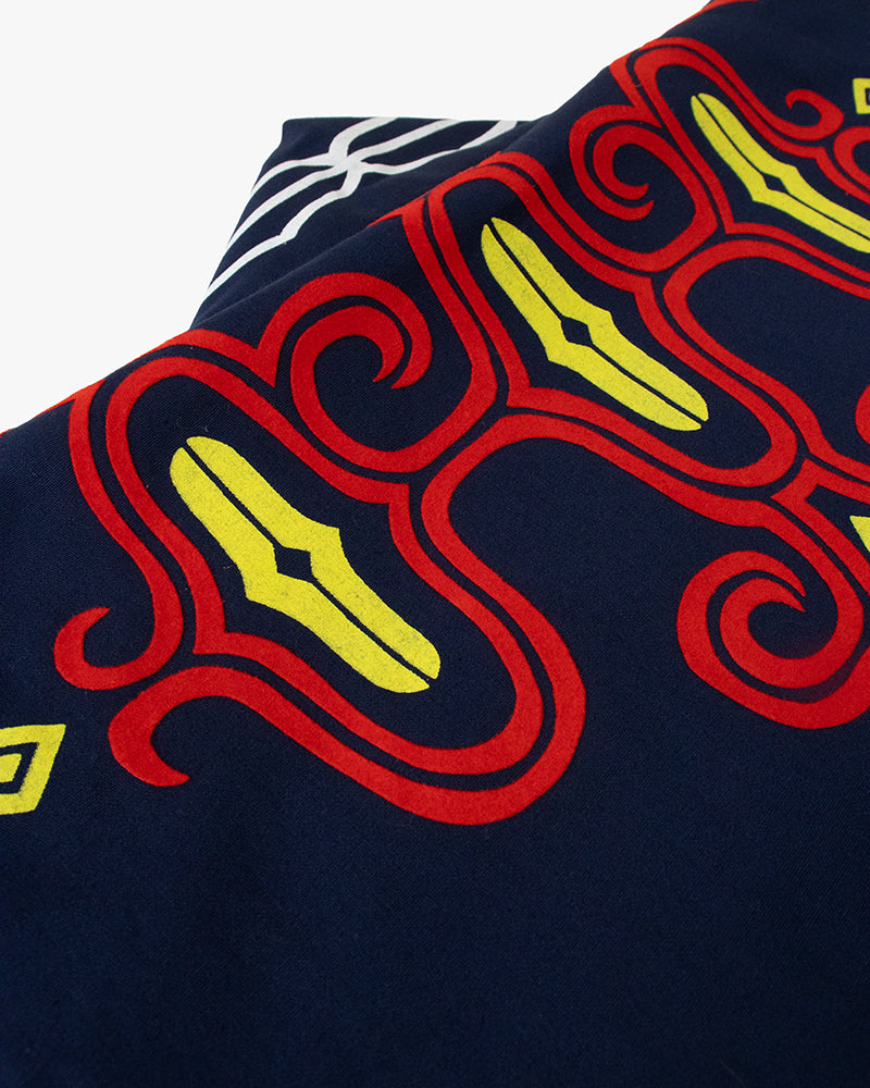 Vintage Ainu Jacket, Navy with Red and Yellow
