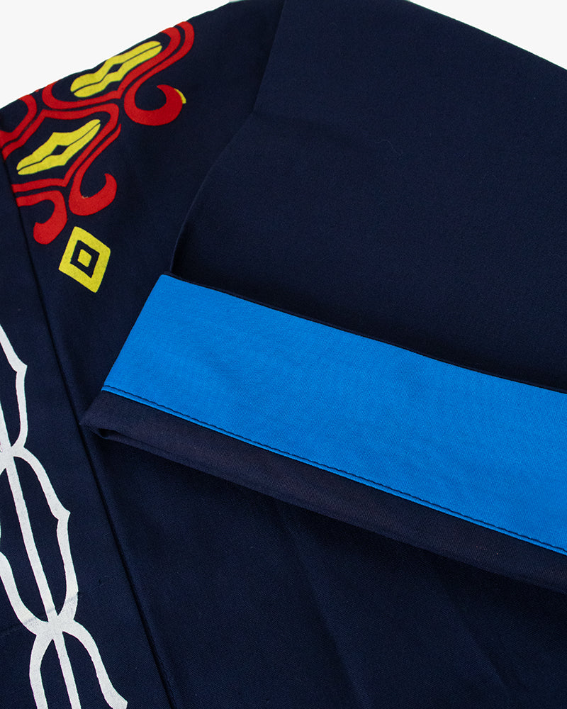 Vintage Ainu Jacket, Navy with Red and Yellow