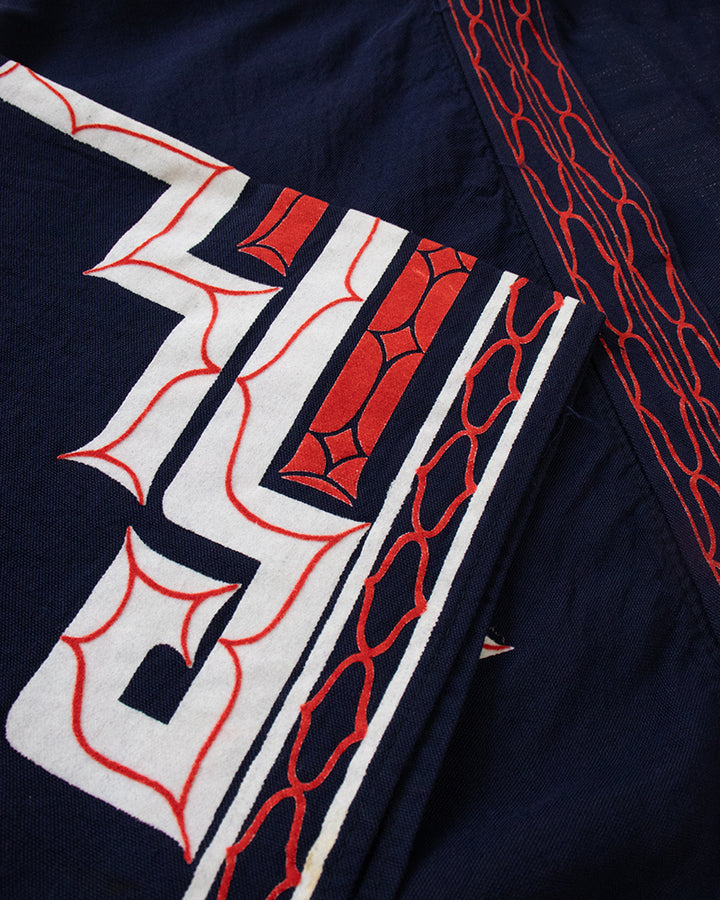 Vintage Ainu Jacket, Navy with Red and White
