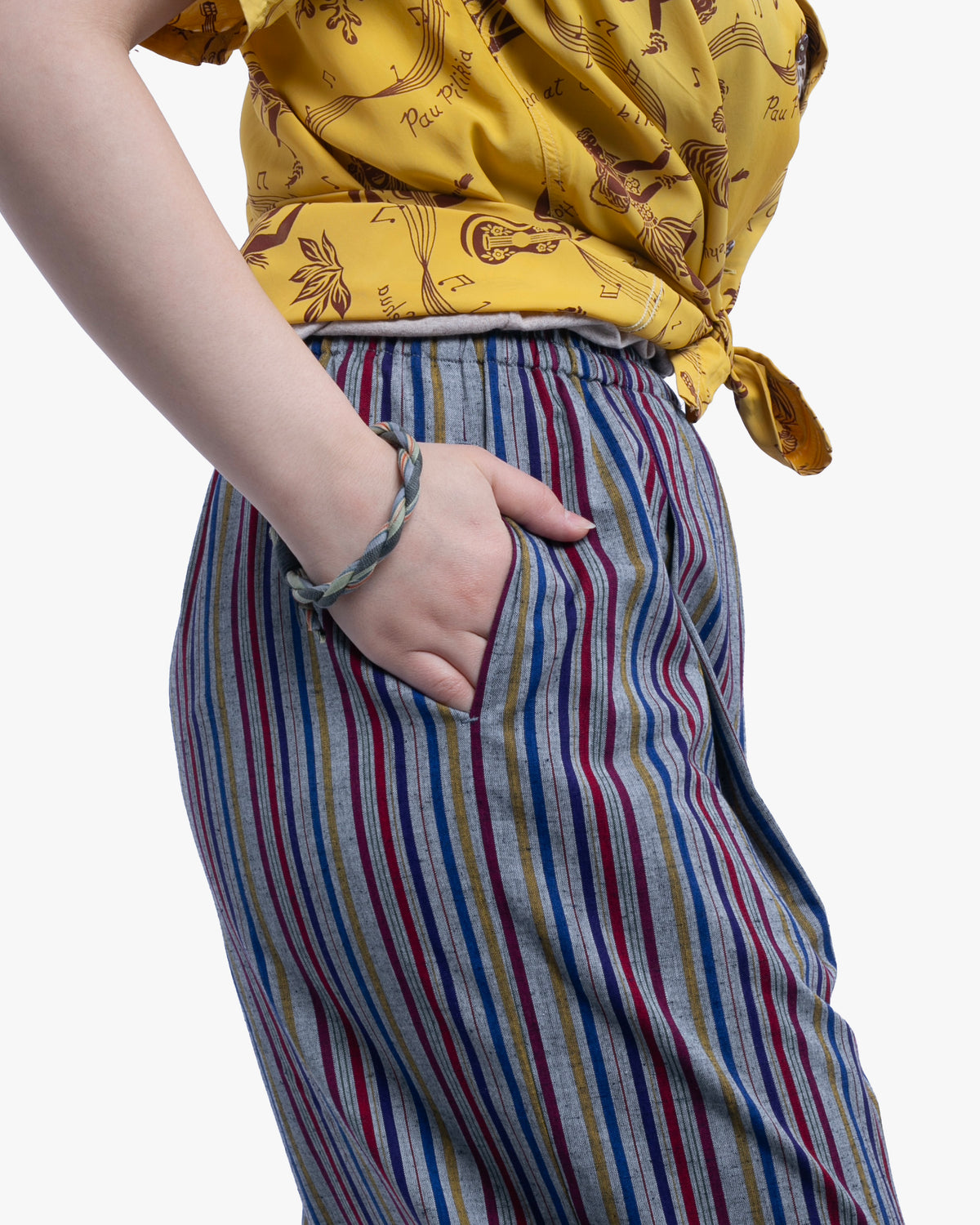Kiriko x ToK, Lantern Pants, Kurume Weave, Multi Color