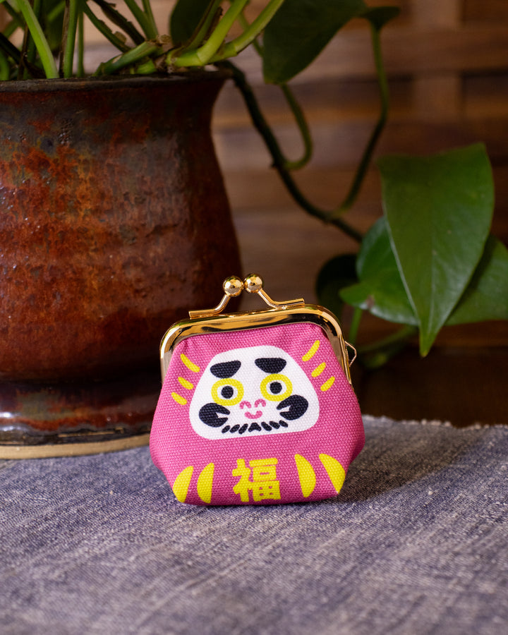 Wa Modern, Mini Coin Purse, Pink Kaiun Daruma