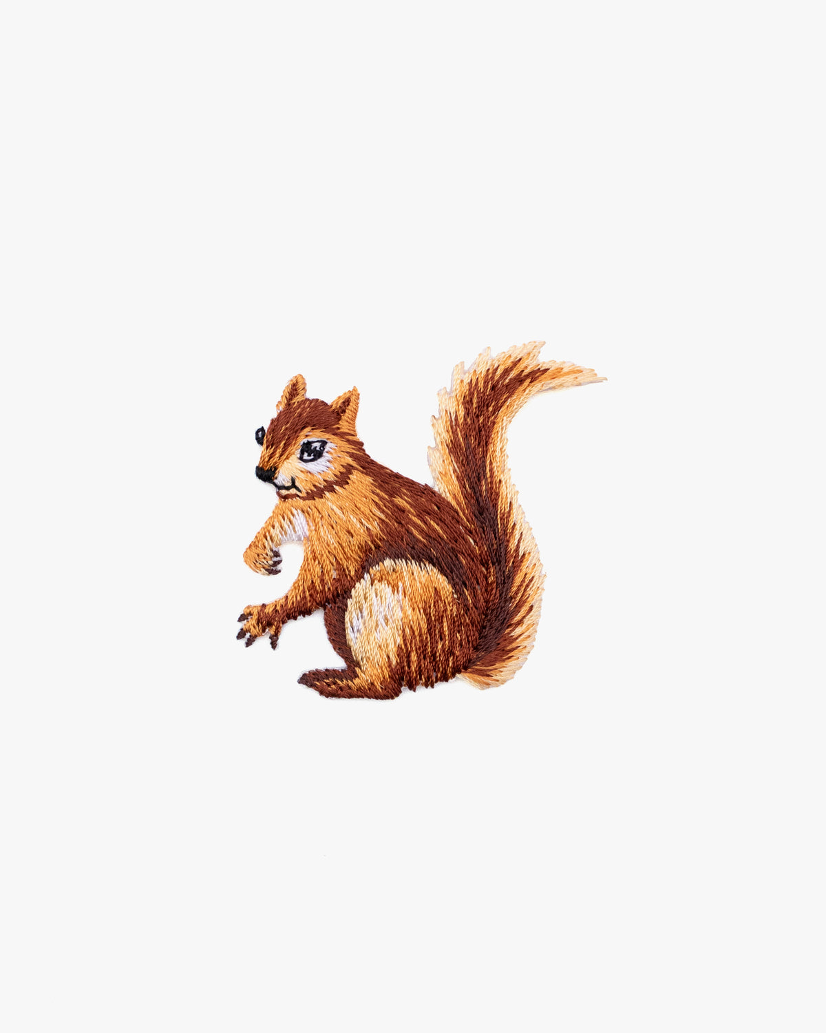 Embroidered Patch, Iron-on Applique, Brown Squirrel