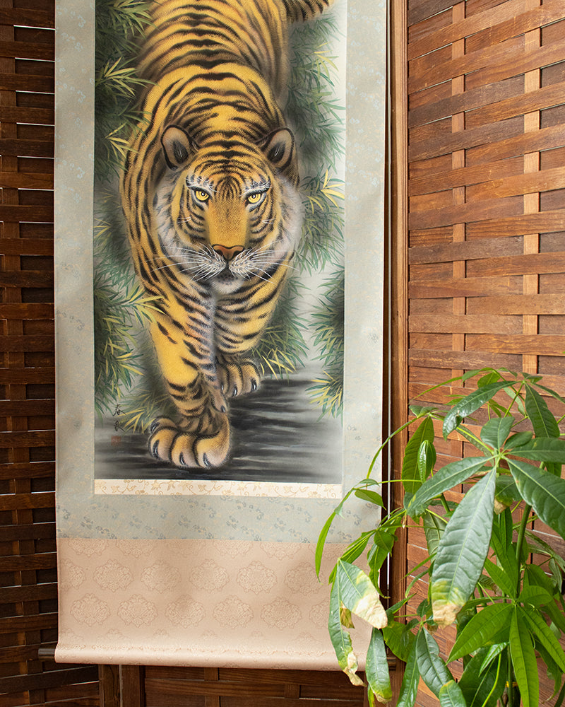 Vintage Wall Scroll, Tiger