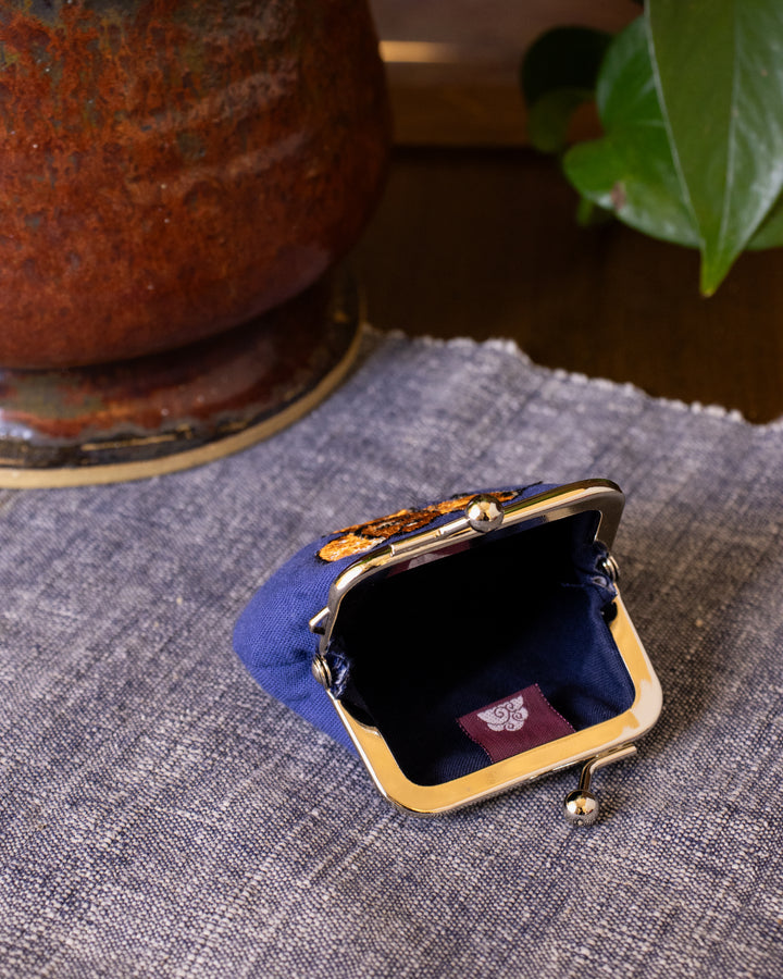 Wa Modern, Embroidered Mini Coin Purse, Tonbi