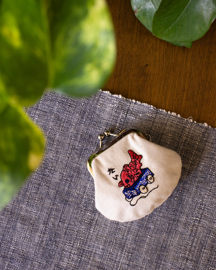Wa Modern, Embroidered Mini Coin Purse, Tai