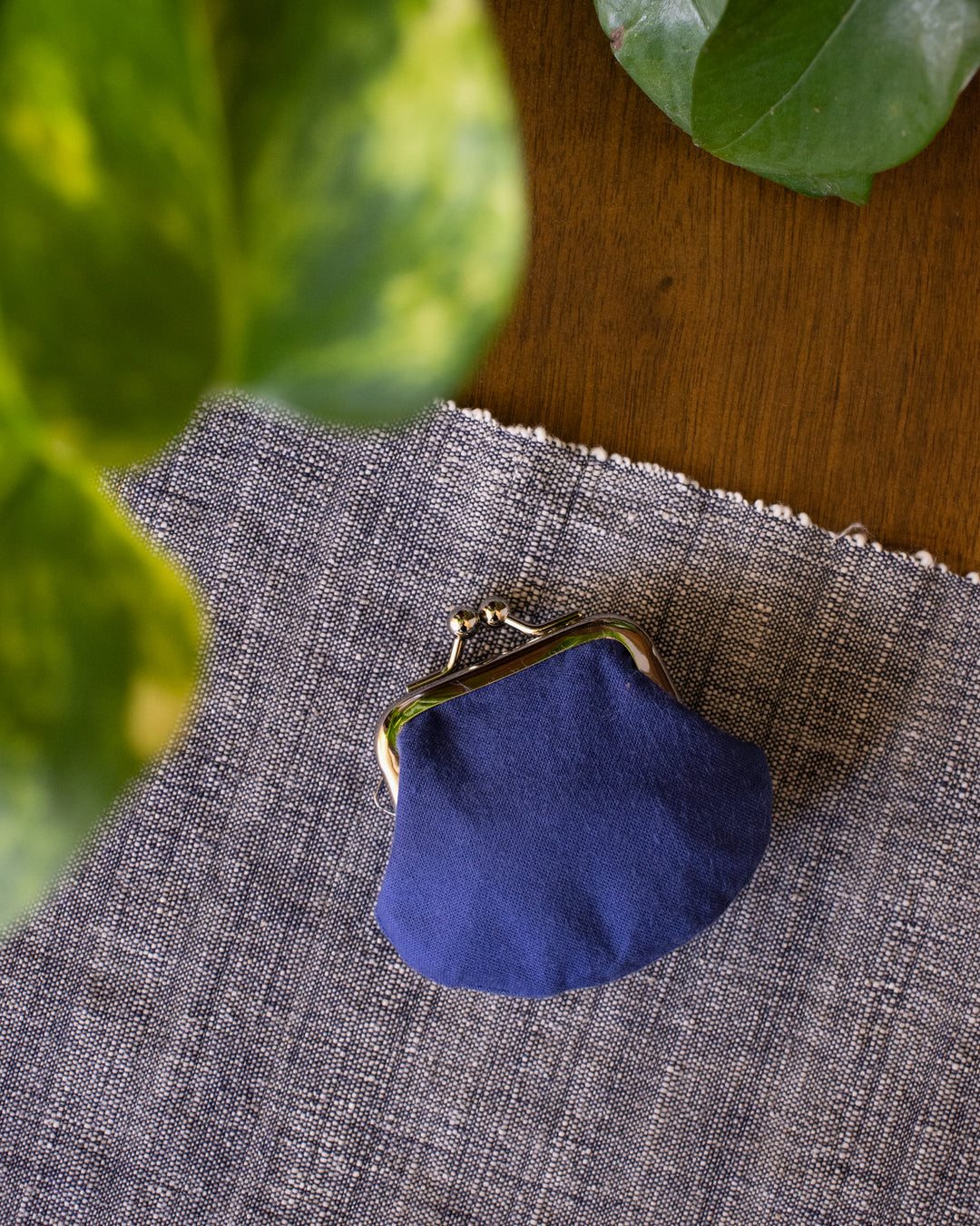 Wa Modern, Embroidered Mini Coin Purse, Tonbi
