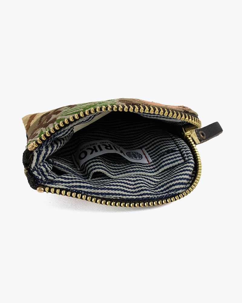 Kiriko Original Obi Zipper Wallet, Gray with Gold and Multicolor Accents