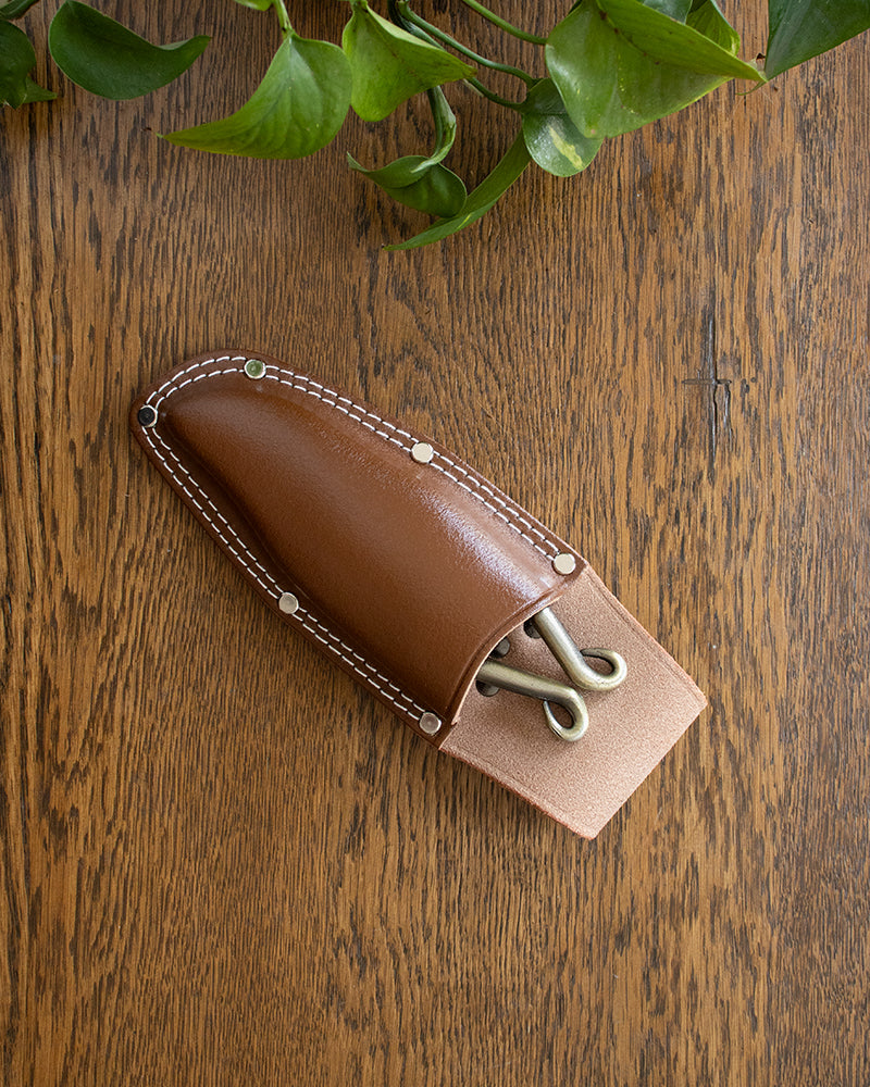 Tanabe Hasami, Scissors (Pruning) Case, Light Brown Leather