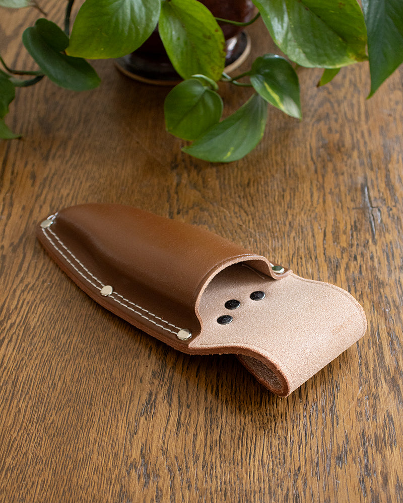 Tanabe Hasami, Scissors (Pruning) Case, Light Brown Leather