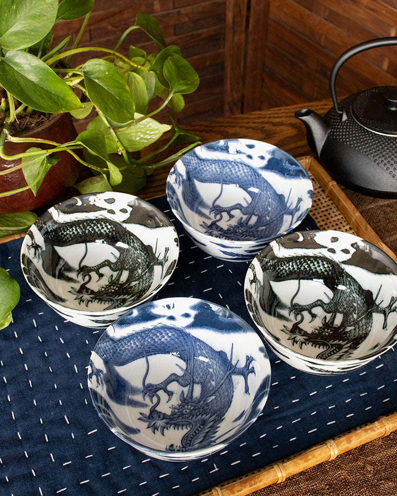Bowl, Ichiyama, Set of 4, Dragon