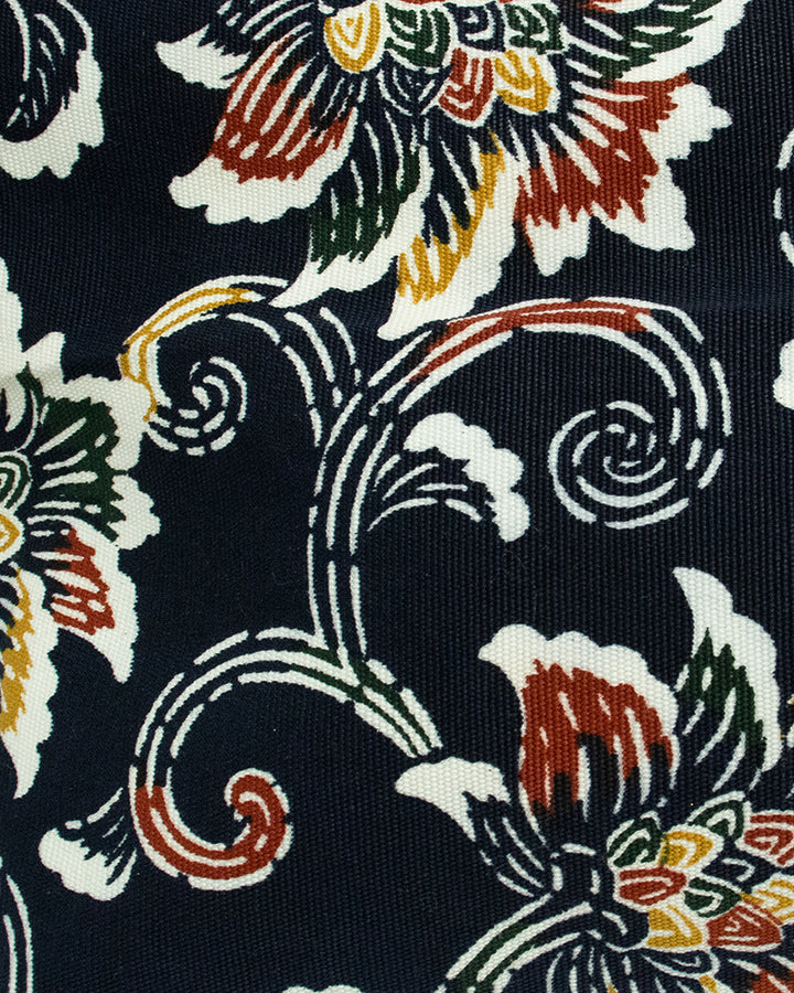 Kiriko Original Obi Stand-Up Pouch, Indigo with Floral Pattern