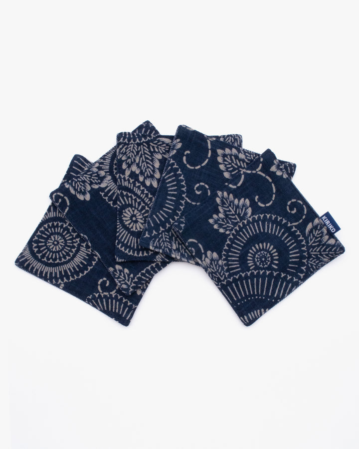 Kiriko Original Coaster, Indigo Kikukarakusa