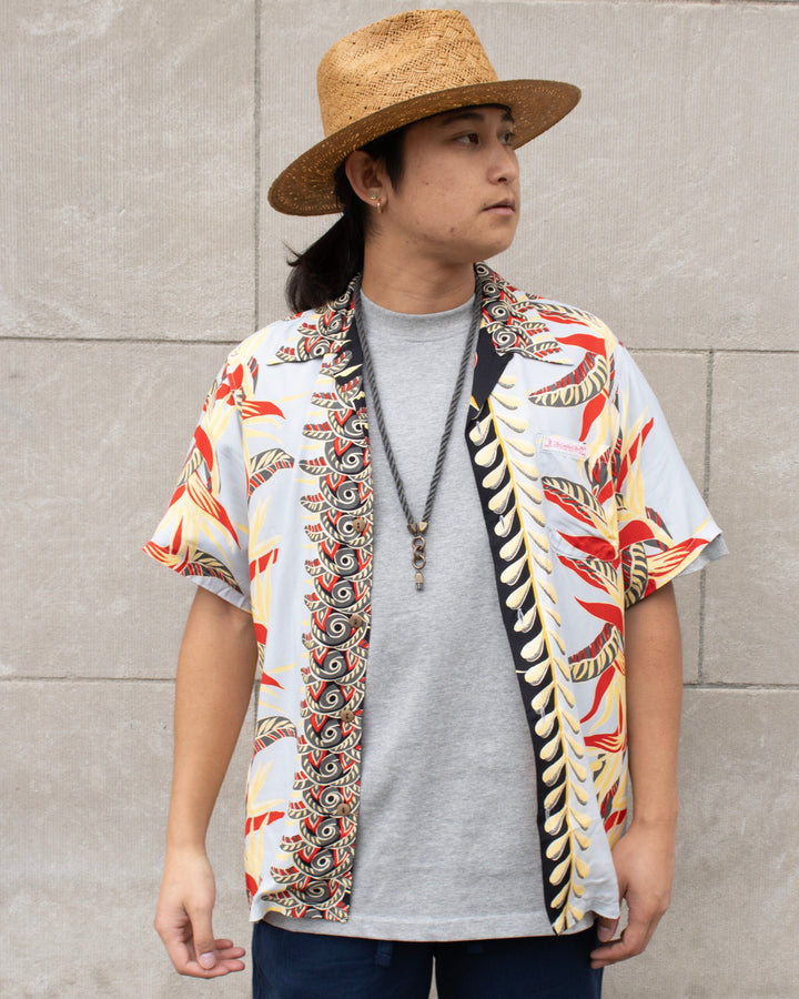 Japanese Repro Shirt, Aloha Short Sleeve, Sun Surf Brand, Laceleaf - L
