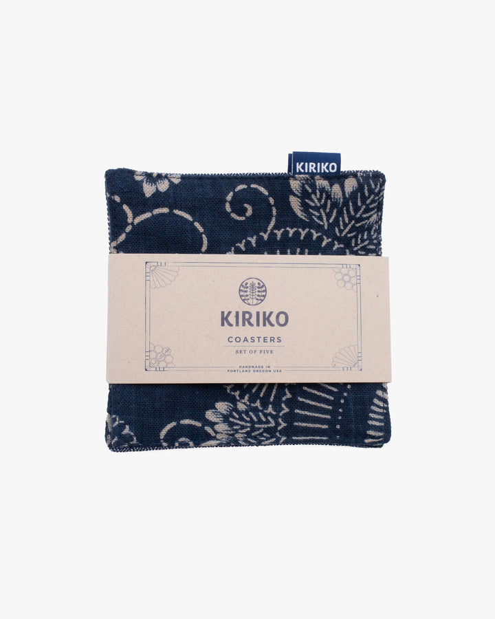 Kiriko Original Coaster, Indigo Kikukarakusa