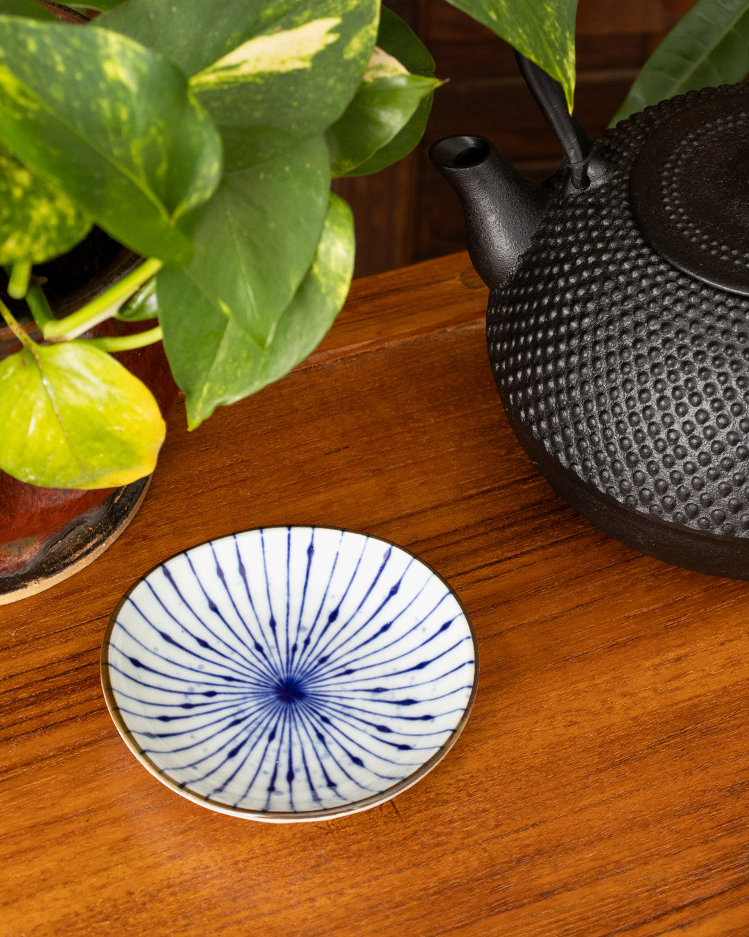 Plate, Ichiyama, Set of 5, Indigo, Small Round