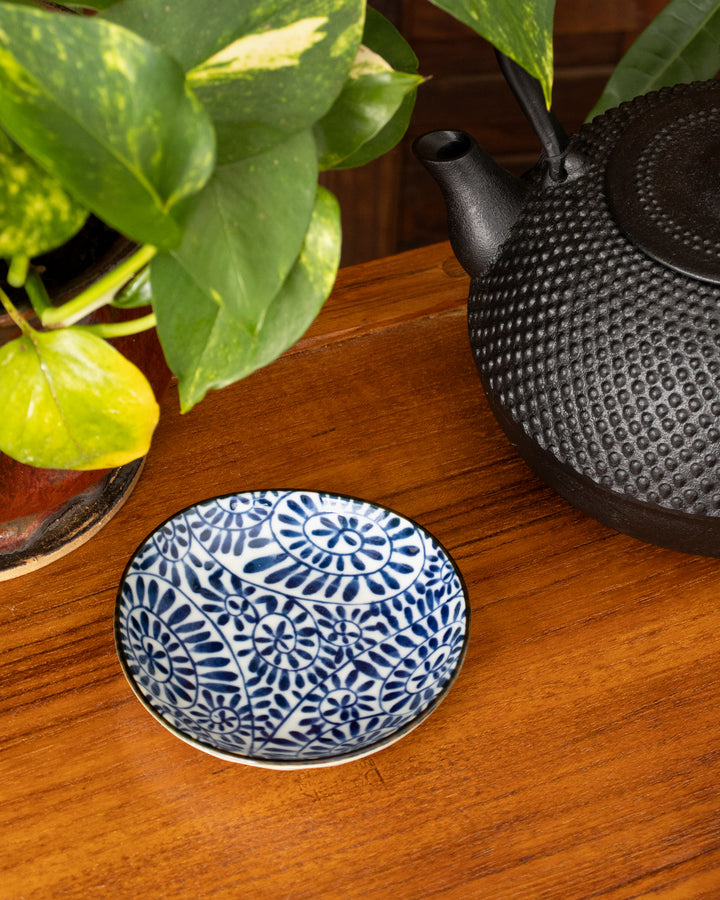 Plate, Ichiyama, Set of 5, Indigo, Small Round