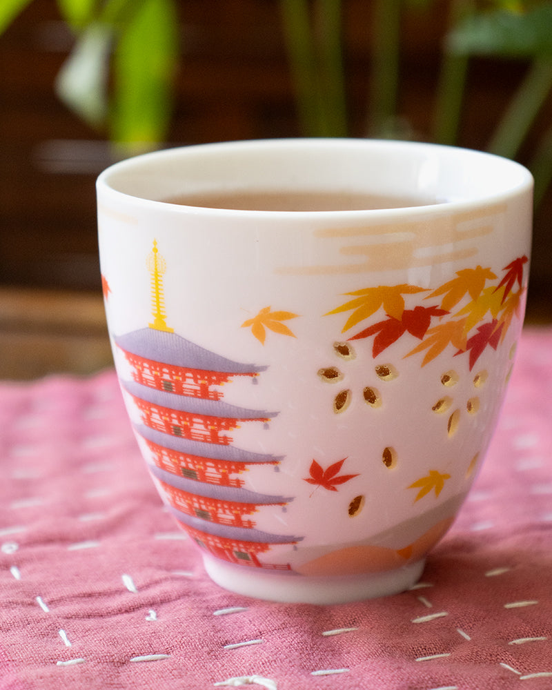 See Through Color Tea Cup, Arutha, Five-Story Pagoda