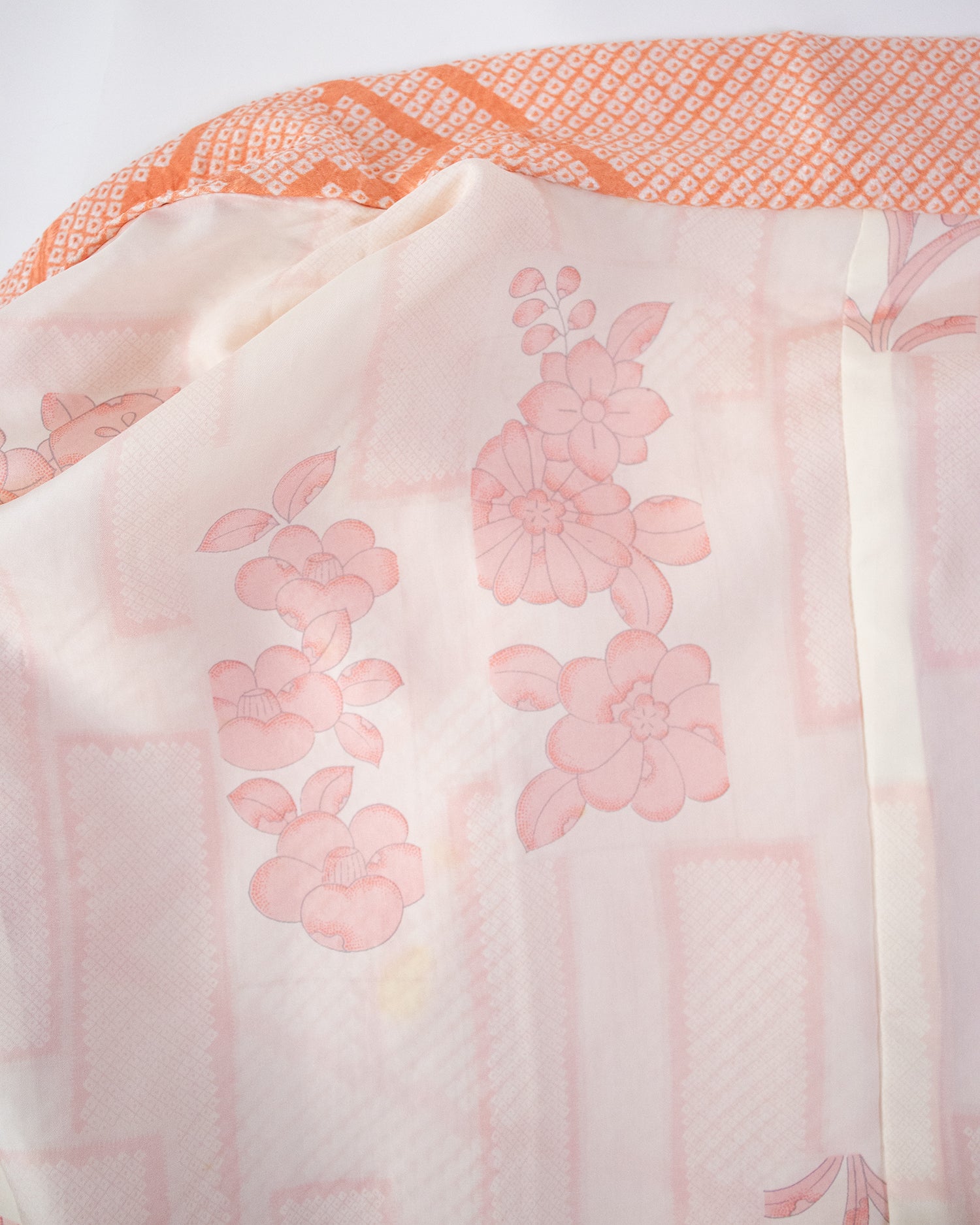 Vintage Haori Jacket, Full Shibori, Peach Tree Landscape – Kiriko Made