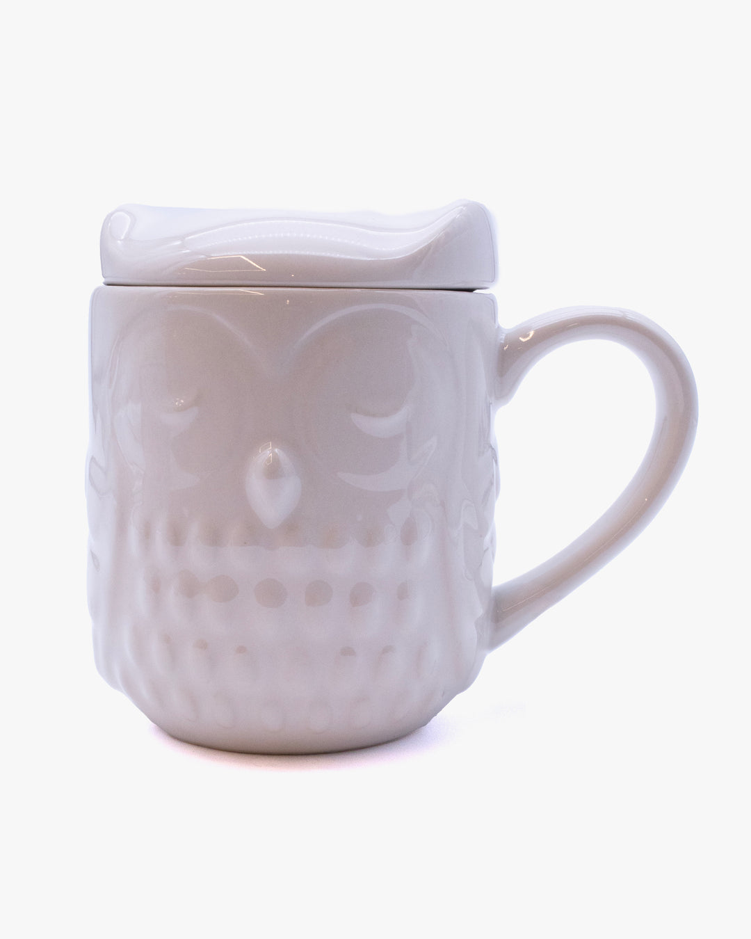 Mug Cup with Lid, Bisque, Forest Owl