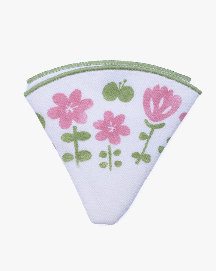Gauze Handkerchief, Bisque, Flower Bouquet